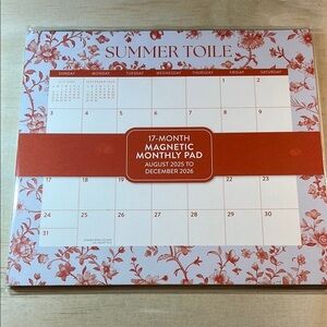 NWT Summer Toile Magnetic Monthly Pad  Floral pattern.